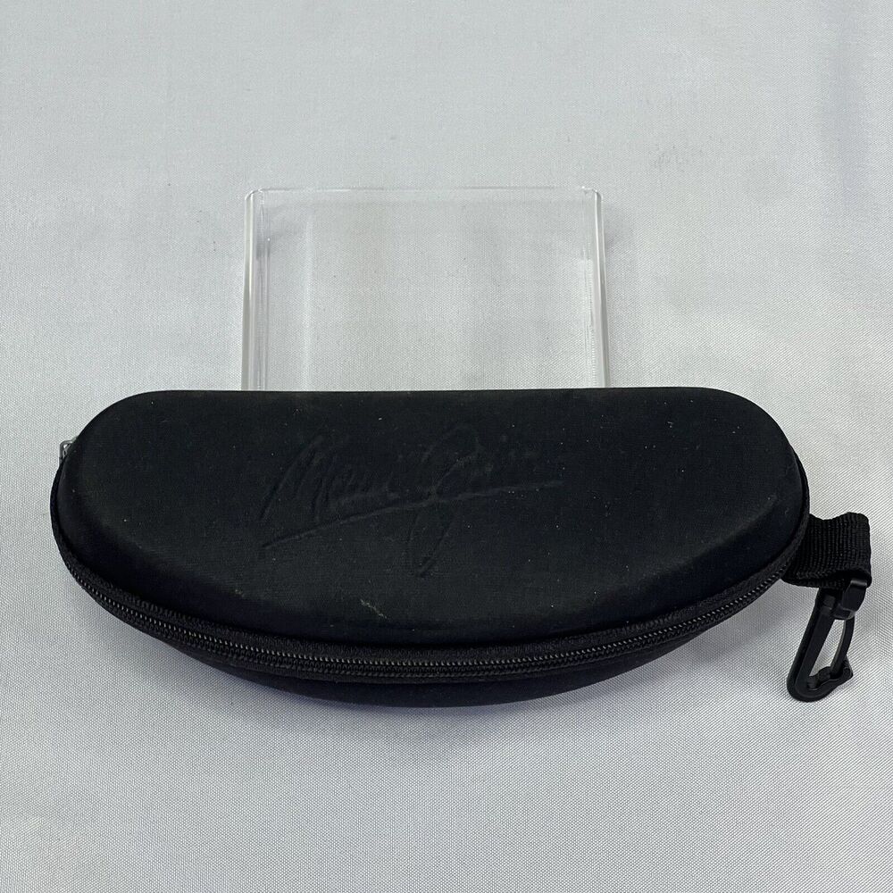 Maui Jim Sunglass Case Only Black Padded Zipper Clamshell Clip